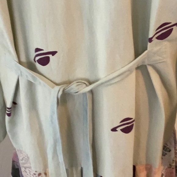 Donna Jessica Maxi Dress- Sz.1-Tan-Patchwork Skirt-Button Up-Self Tie - Picture 9 of 12